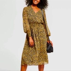 🐆WHO WHAT WEAR🐆 leopard cheetah animal print dress long sleeves size XL